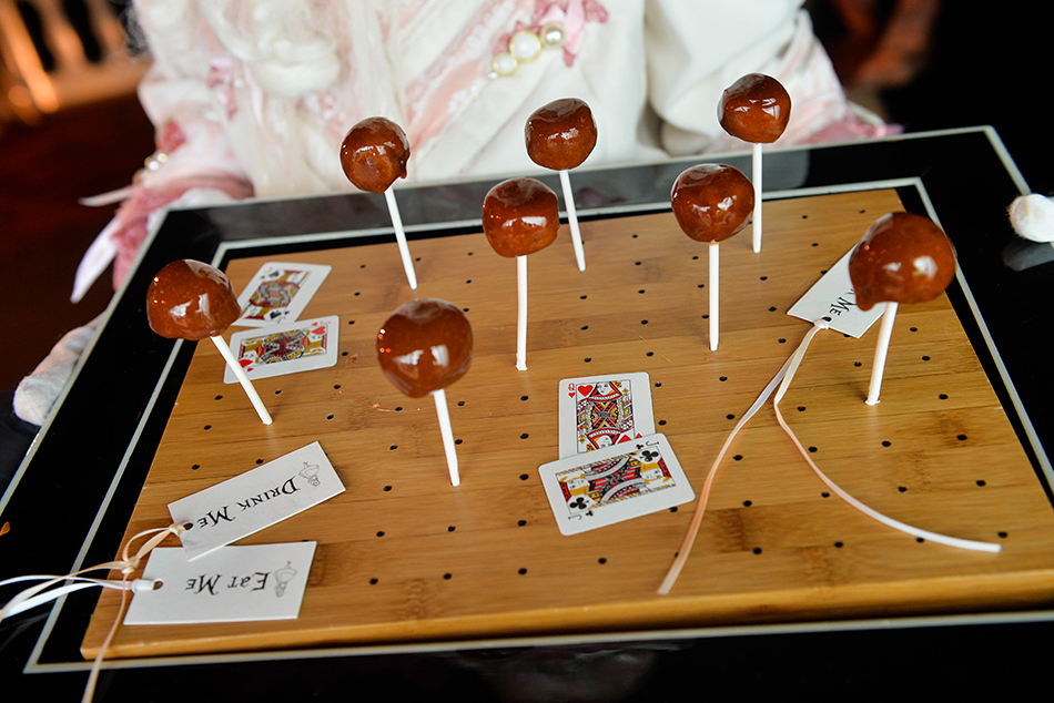 Alice in Wonderland themed canapes from Dine